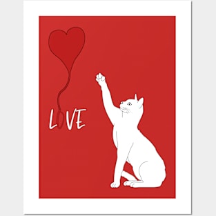 Cat love_ valentine day Posters and Art